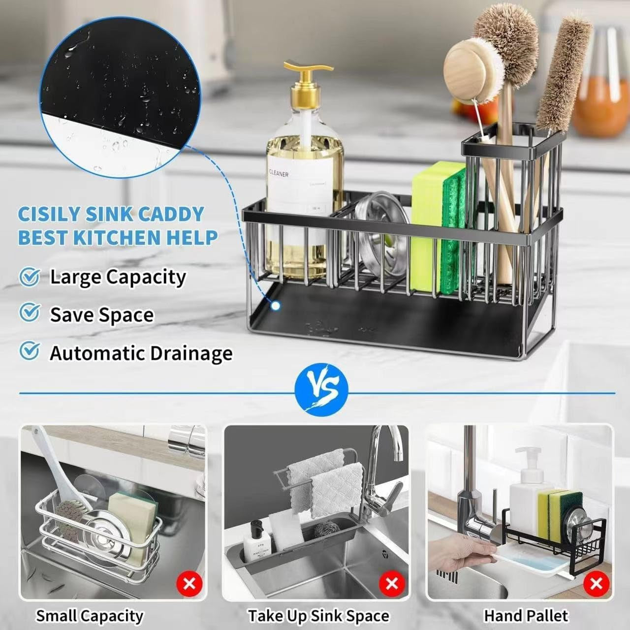 Stainless Steel Kitchen Sink Caddy