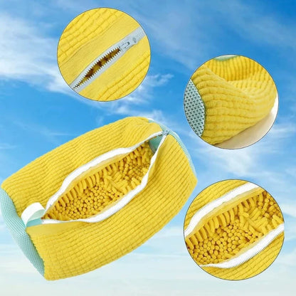 Shoe Washing Bag Zippers Closure Shoes Cleaning Bag Padded Net Shoe Laundry Fluffy Fibers Sneaker Washing Machine Laundry Bags