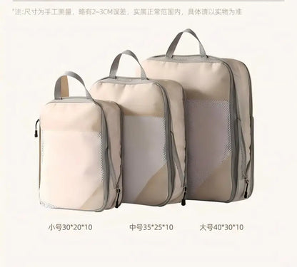 3-Piece Travel Compression Packing Cube, Travel Bag Luggage Organizer Travel Essentials Carry-On Luggage