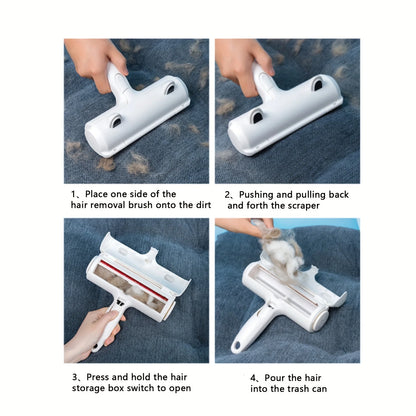 Reusable Pet Hair Remover Roller with Self-Cleaning Base - Upgraded Animal Fur Removal Tool for Couch, Furniture, Carpet, Car Se