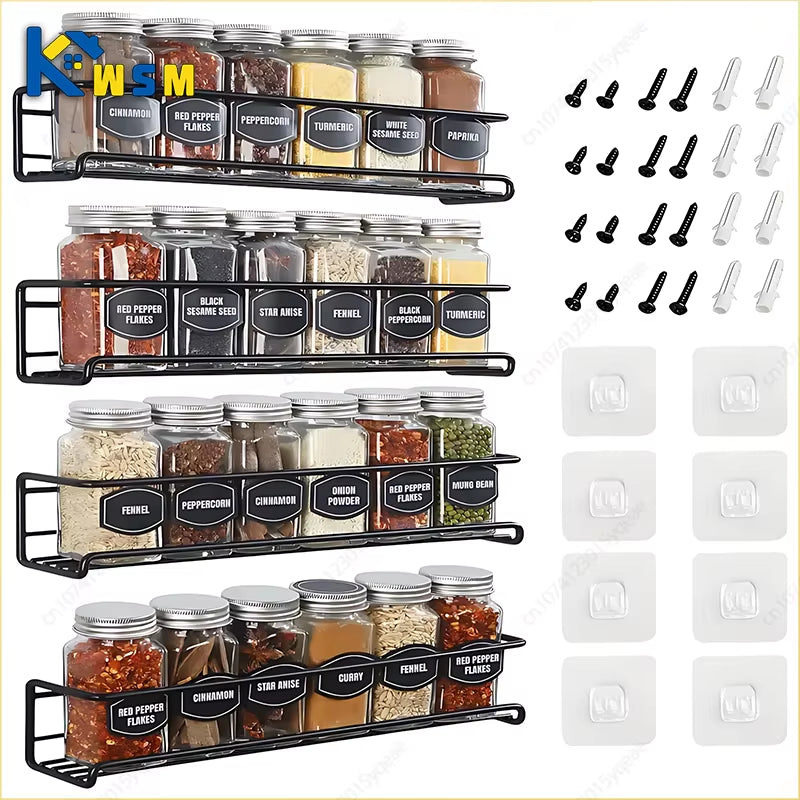 Wall-Mounted Spice & Storage Rack