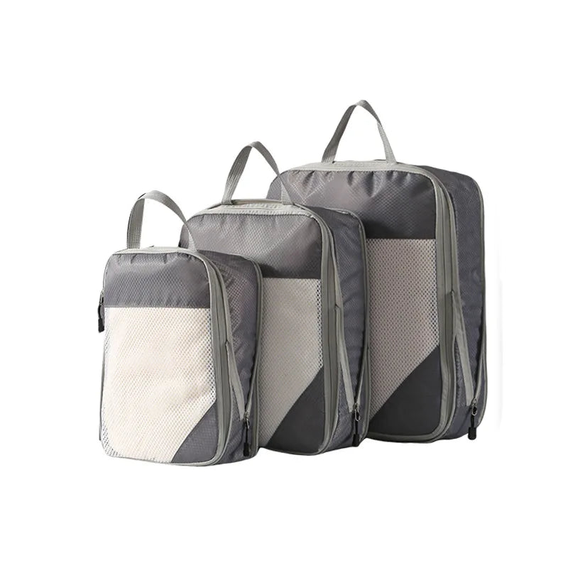 3-Piece Travel Compression Packing Cube, Travel Bag Luggage Organizer Travel Essentials Carry-On Luggage