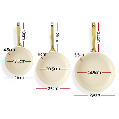 5-Star Chef 3-Piece Ceramic Frying Pan Set