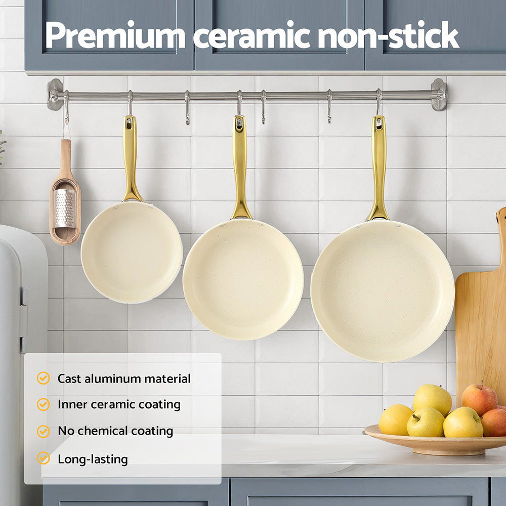 5-Star Chef 3-Piece Ceramic Frying Pan Set