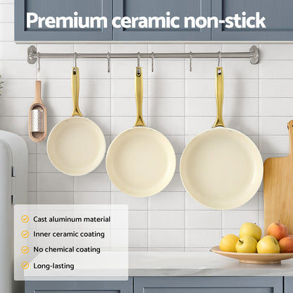 5-Star Chef 3-Piece Ceramic Frying Pan Set