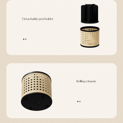 Rattan-Style Rotating Makeup & Desk Organiser
