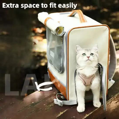 Foldable Cat Trolley Carrier with Wheels – Grey