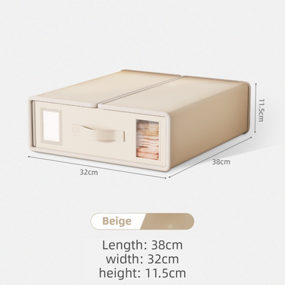 2-Pack Foldable Bedding Storage Boxes – Beige