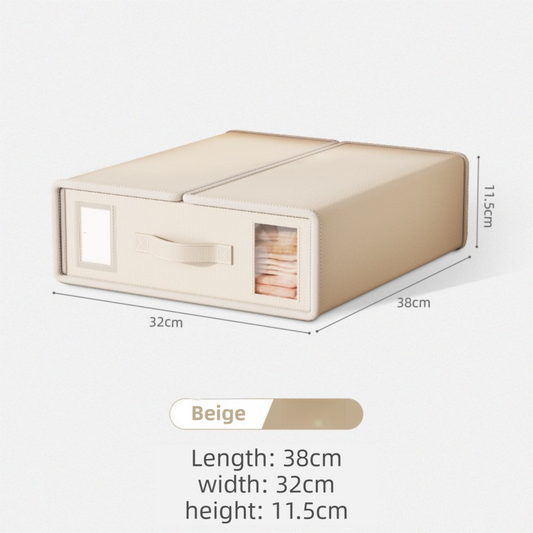 2-Pack Foldable Bedding Storage Boxes – Beige