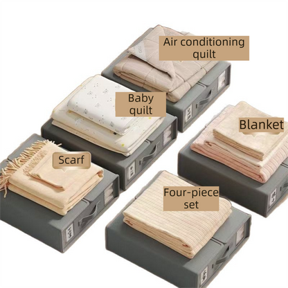 2-Pack Foldable Bedding Storage Boxes – Beige