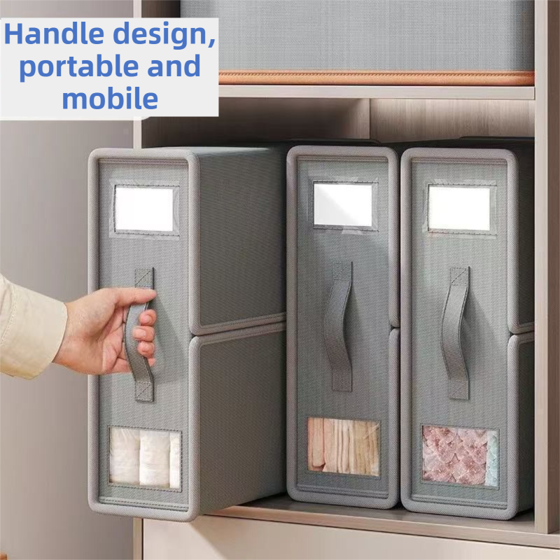 2-Pack Foldable Bedding Storage Boxes – Beige