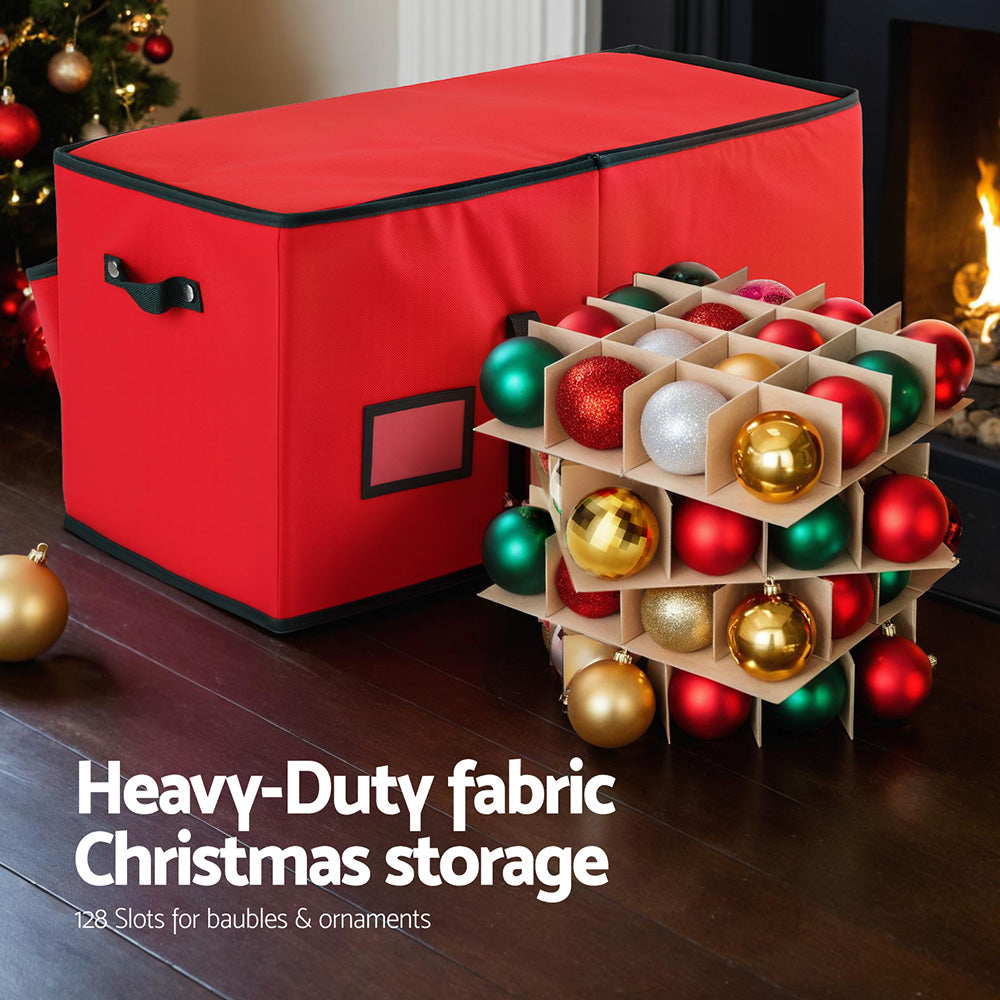 Jingle Jollys 128-Slot Christmas Bauble Storage Box