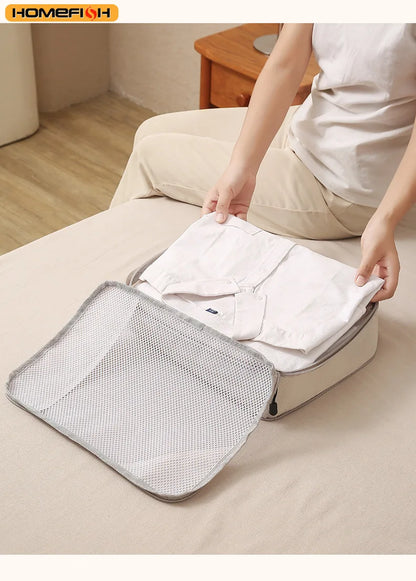 3-Piece Travel Compression Packing Cube, Travel Bag Luggage Organizer Travel Essentials Carry-On Luggage