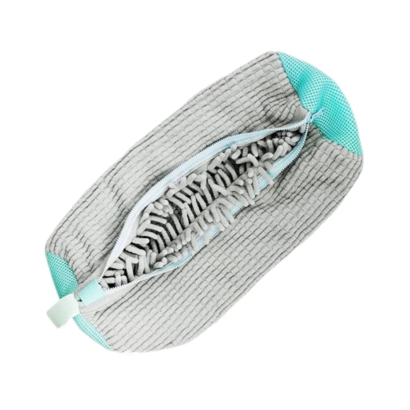 Shoe Washing Bag Zippers Closure Shoes Cleaning Bag Padded Net Shoe Laundry Fluffy Fibers Sneaker Washing Machine Laundry Bags